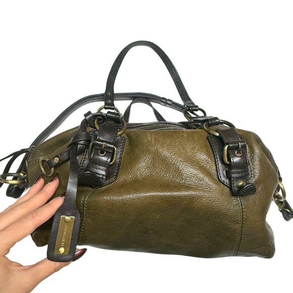 Rare Lucky Brand Olive Green Leather Satchel — New/Barely Used - Picture 6 of 17